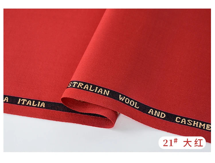 High Count 50% Worsted Wool Fabric For Suits Sewing Blazer Vest Pants Coat DIY High End 280g/m Serge Cloth Material 50X150cm