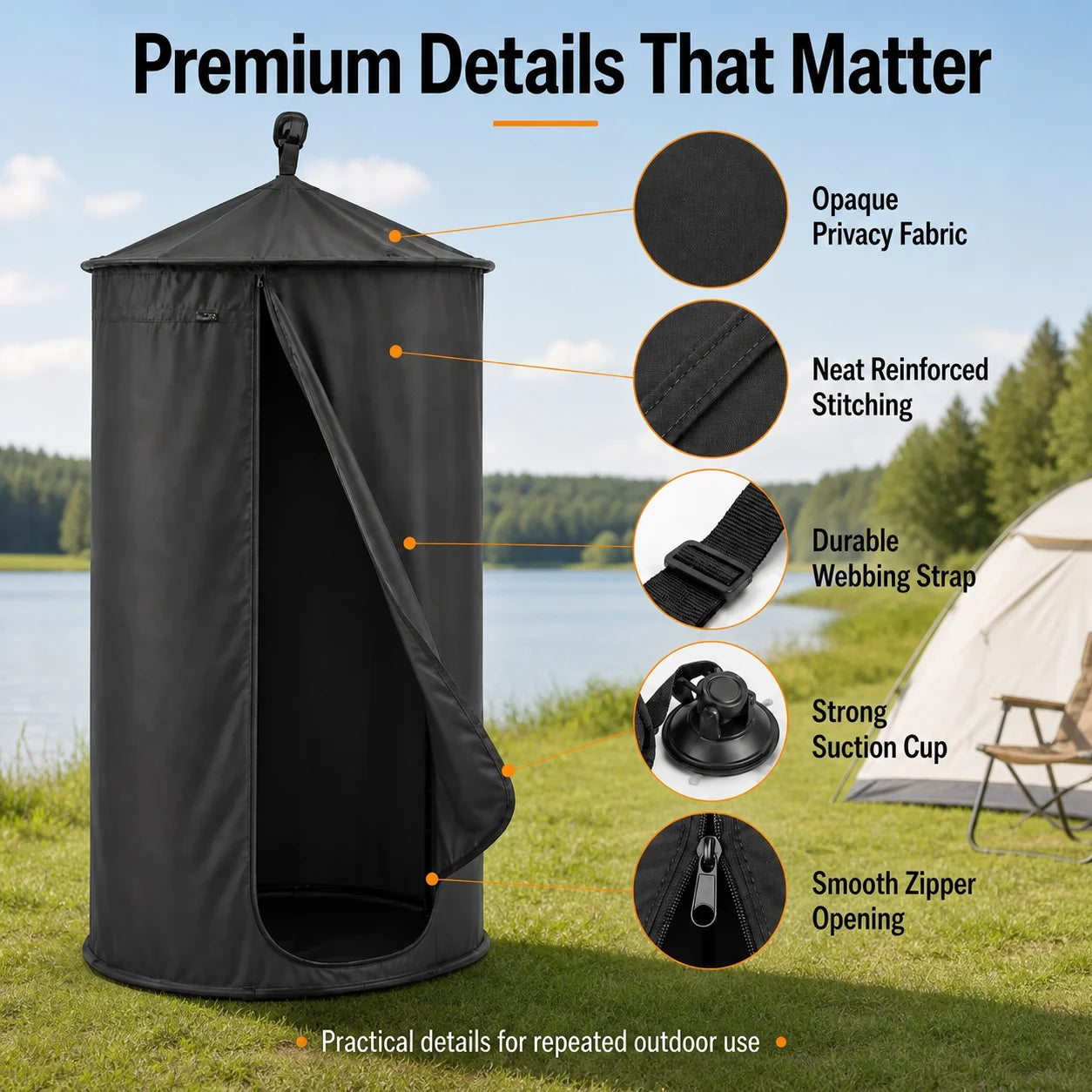 SUV Car Tailgate Privacy Tent Portable Outdoor Shower Tent Foldable Dressing Room Toilet Shelter Camping Travel Accessory
