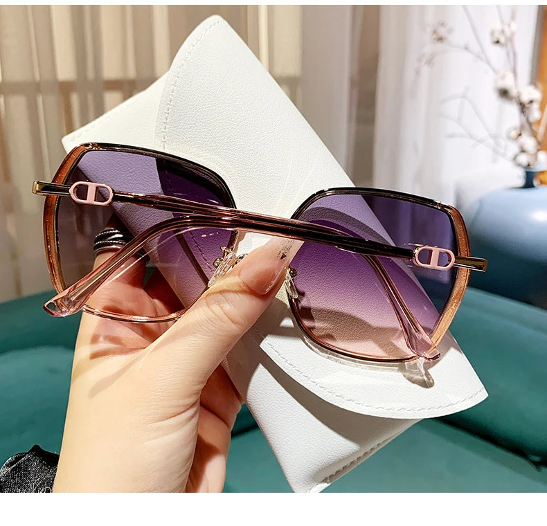 New Fashion Polarized Sunglasses Women UV400 Gradient Lens Sun Glasses Oversized Retro Square Luxury Brand Oculus