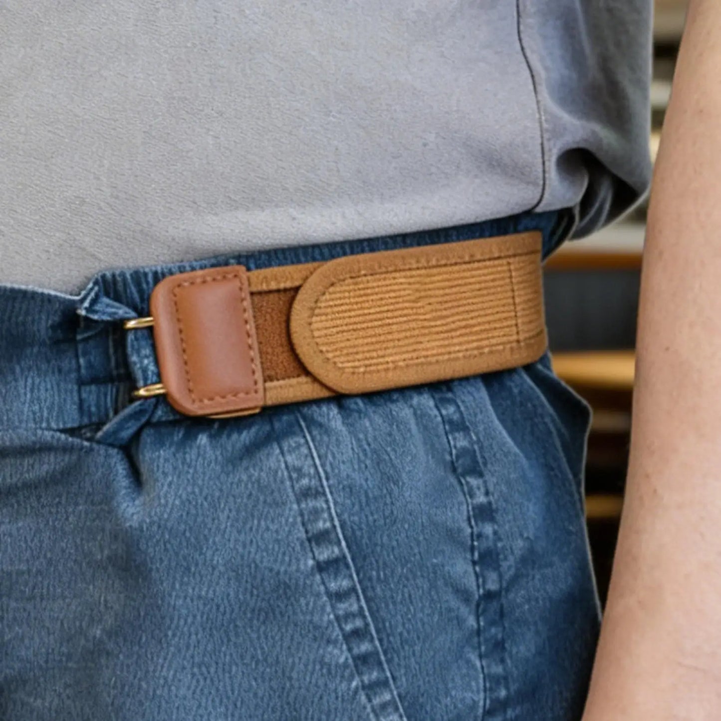 No Buckle Elastic Belt Unisex Waist Strap Stretch Work Casual Belt Fashion Accessories for Business Travel Home Office Commuting