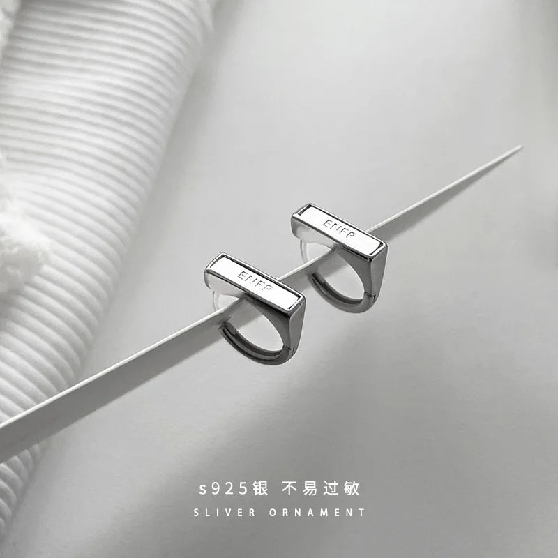 Sterling Silver Earrings Sophisticated Personality High End Exquisite Simple Elegant Letter Shaped Ear Accessories for Women