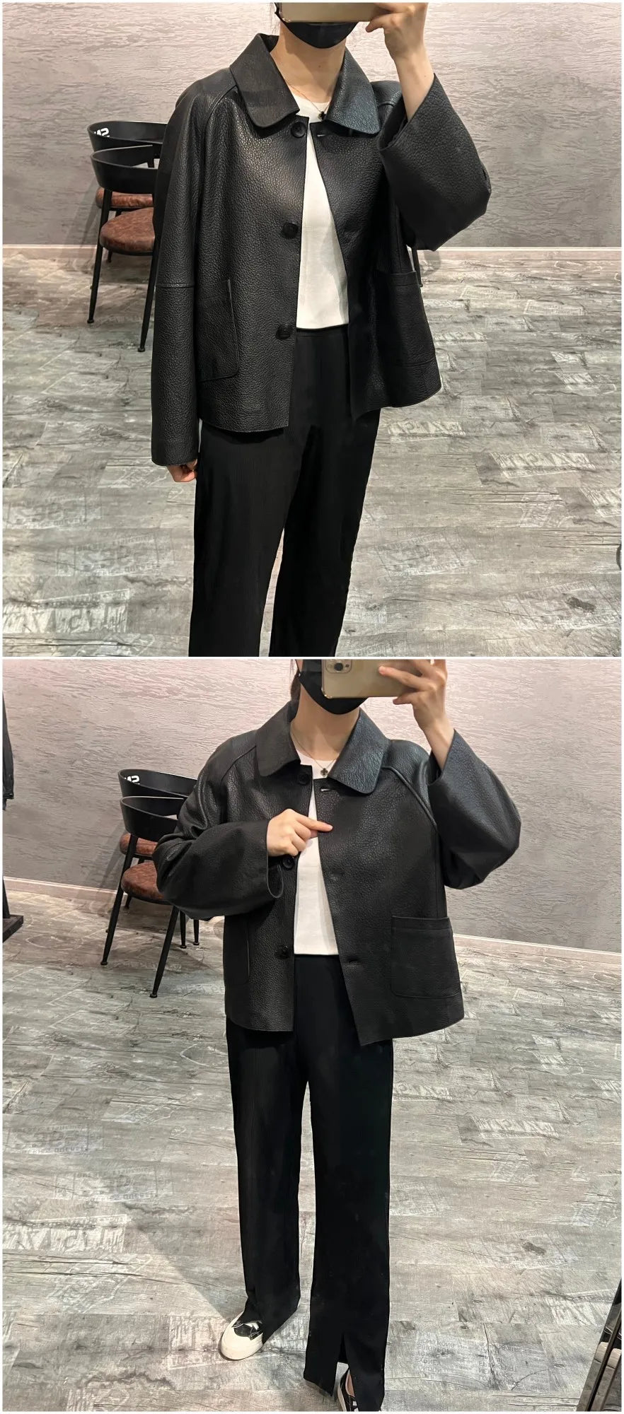 High-end Simple Natural Sheepskin Coats for Women 2025 New Trend Casual Single-breasted Lychee Texture Genuine Leather Jacket