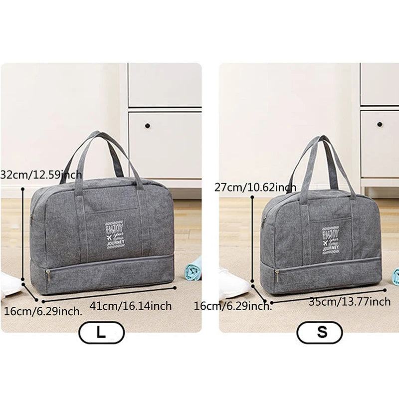 Women's Large Capacity Travel Bag Fitness Yoga Handbag Wet and Dry Wide Shoulder Strap Outdoor Tote Bag