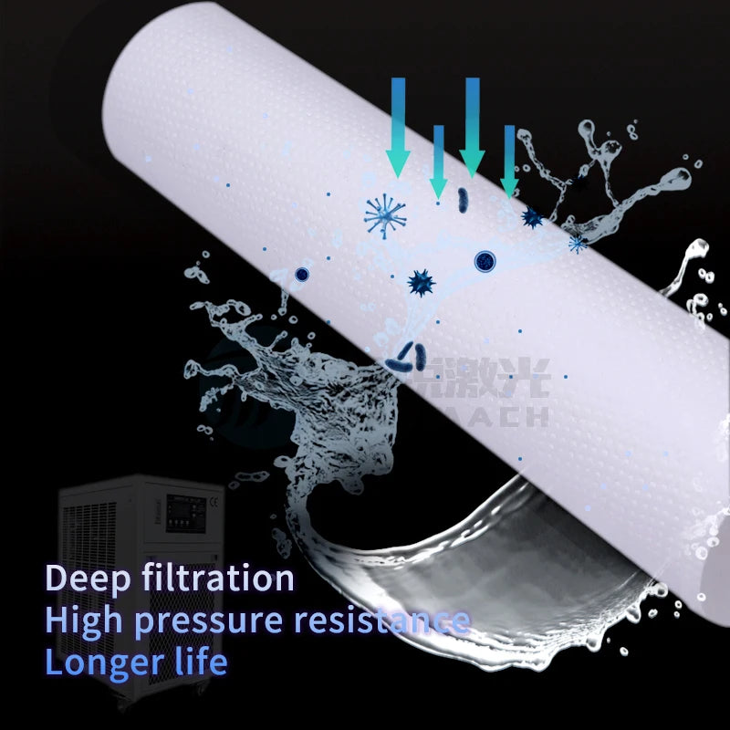 Filter Cartridge Water Purifier 5 / 10 Inch 5-Micron Sediment PP Cotton Wire Wound For Water Chiller CW5000 Water Filter System