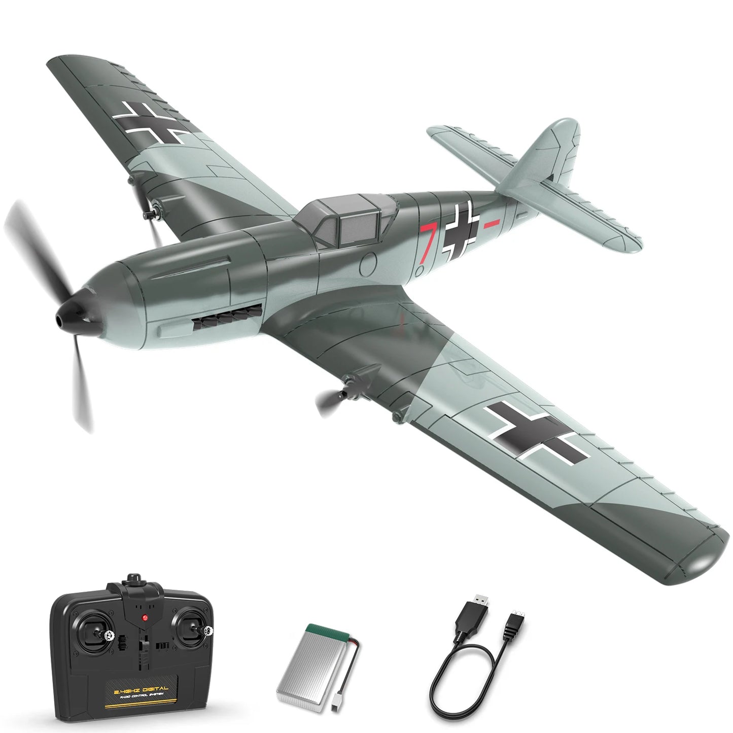 VOLANTEXRC BF109 RC Plane 2.4G 3CH Smart Balance EPP Gliders Fighter 400MM Fixed Wingspan With 6-Axis Gyro Stabilizer RTF Glider