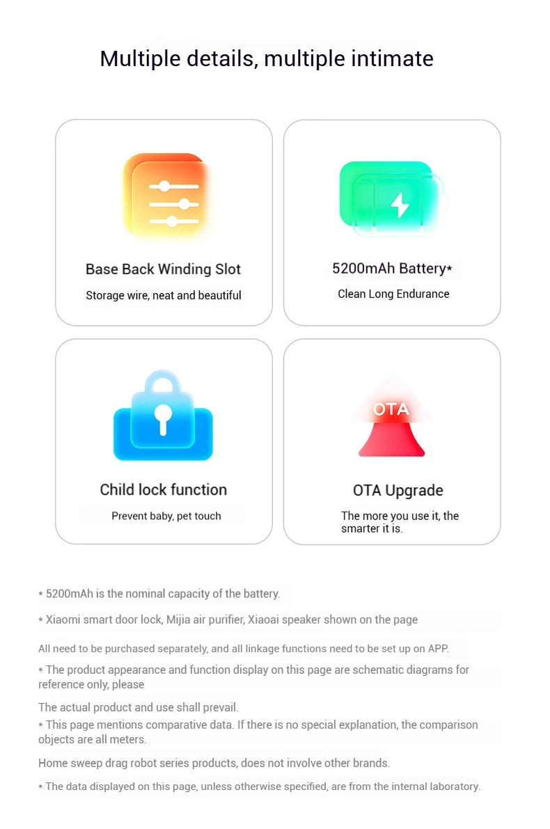 【Xiaomi】 Robot Vacuum H40, 10,000 Pa Powerful Aspiration, Ultra-Accurate Cleaning with Navigation LDS, 2-in-1: Vacuum and Wash
