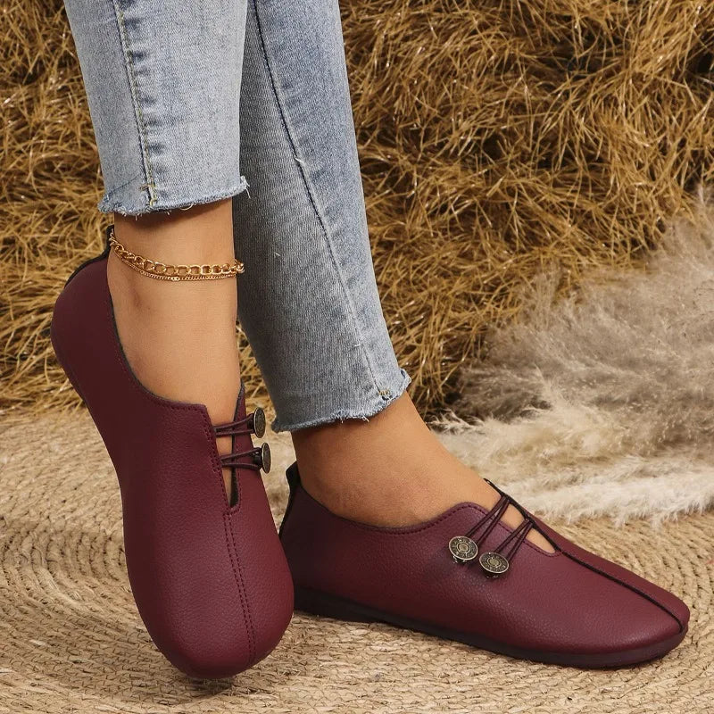 Women's Flat Shoes Soft and Comfortable Walking Light Non-slip Loafers Fashion Women's Leather Shoes Spring and Autumn 2024 New