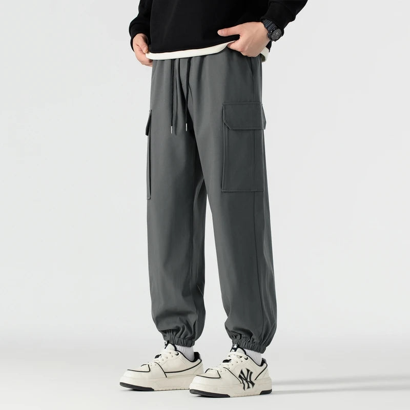 Tactical Pants Men's Casual Pants Spring Autumn Drawstring Windproof Slim Pants Waterproof Work Pants Men's Casual Pants