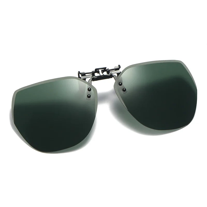 Polarized Clip Sunglasses Men Women Flip Up Photochromic Driving Glasses Mirrored Sun Glasses UV400 Night Vision Fishing Goggle