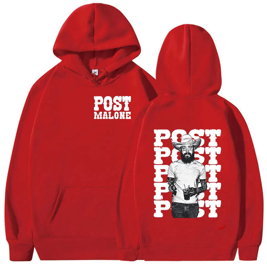 Rapper P-Posts M-Malones Graphic Hoodie Men's Hip Hop Retro Pullover Sweatshirt Man Casual Fashion Oversized Hoodies Streetwear