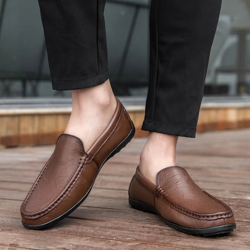 Genuine Leather Men Casual Shoes Luxury Brand Comfortable Man Loafers Italian Moccasins Breathable Slip on Men Driving Shoes