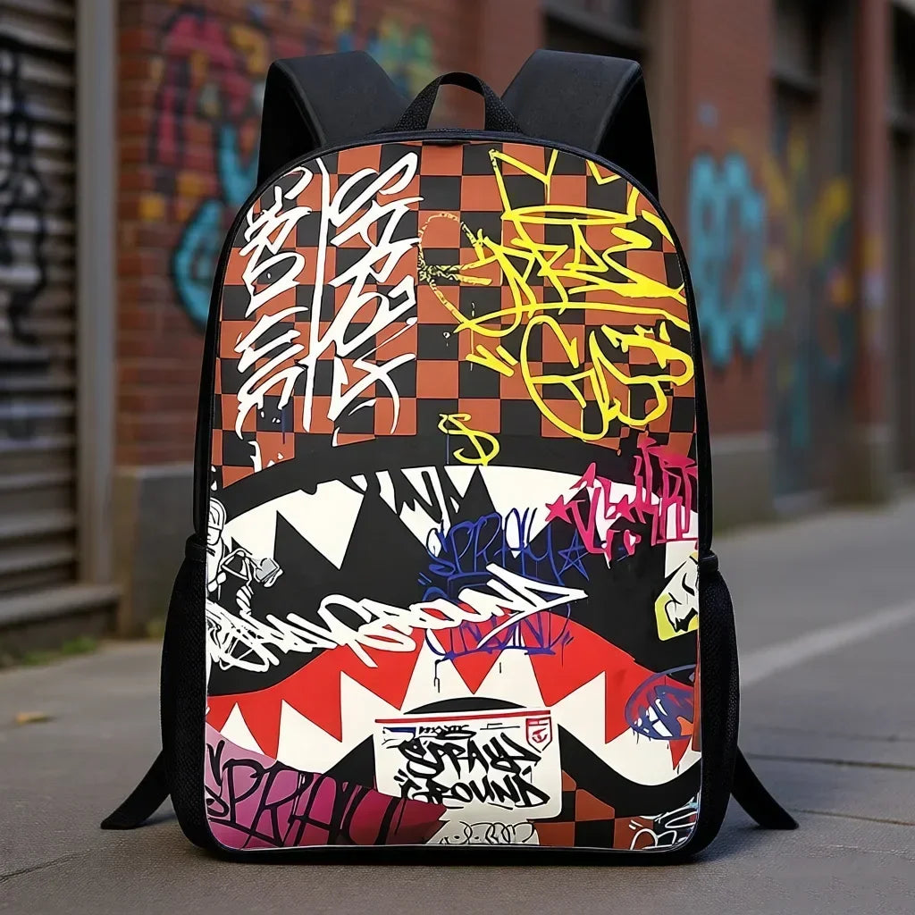 2026 New Summer New Popular Graffiti Schoolbag for Primary School Students with Large Capacity Graffiti Printing Kids Backpack