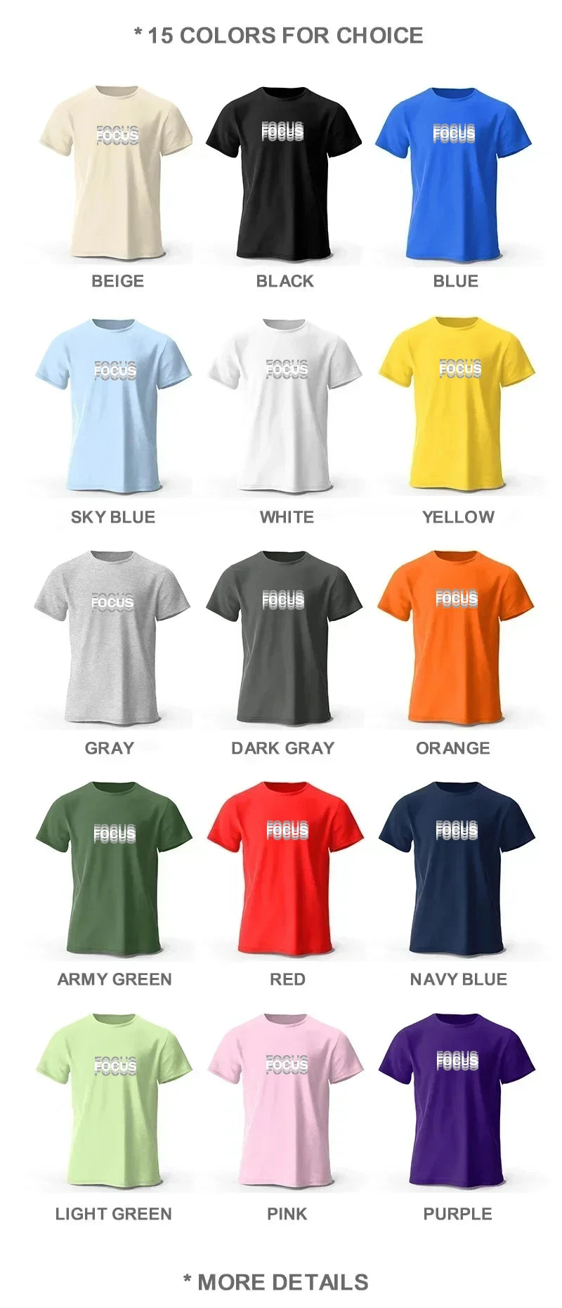 Focus Letter Minimalist Style 100% Cotton T-Shirt, Lightweight Round Neck Short Sleeve Tee, Perfect for Men & Women