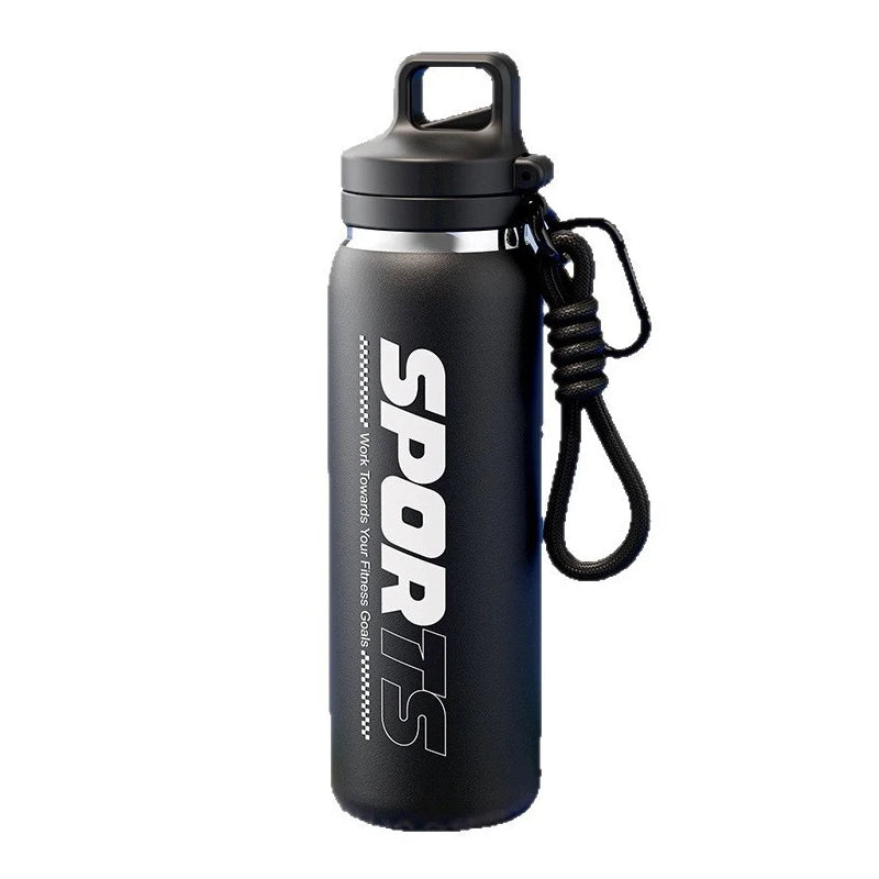 New Insulated Water Bottle, Portable, Unisex, Outdoor Cycling Water Bottle, One Lid, Double Drinking Straw.