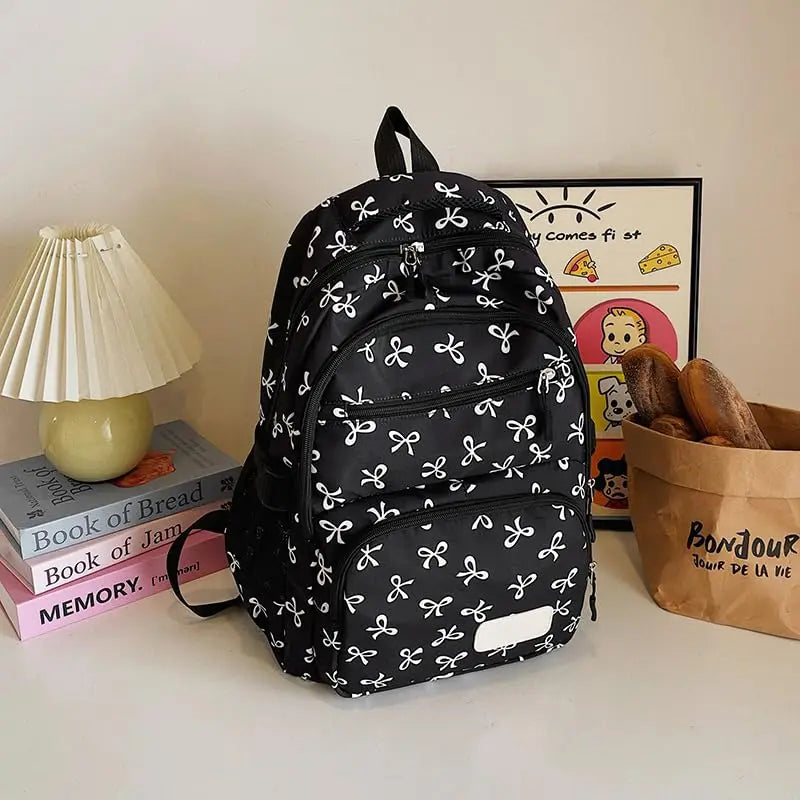 Backpack for Girl Cute Backpack Bow Full Travel Bags Lightweight Backpack Class Bags for Girl High School Students School Bag