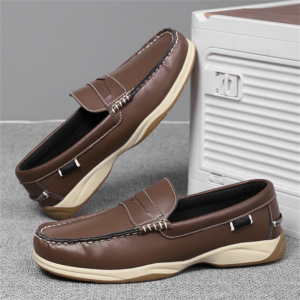 Men's Business Casual Loafers Shoes for Office Travel And Vacation Durable Elegant TPR Outsole Formal Shoes