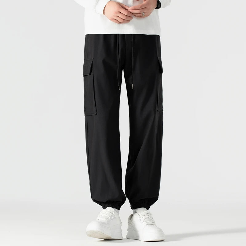 Tactical Pants Men's Casual Pants Spring Autumn Drawstring Windproof Slim Pants Waterproof Work Pants Men's Casual Pants