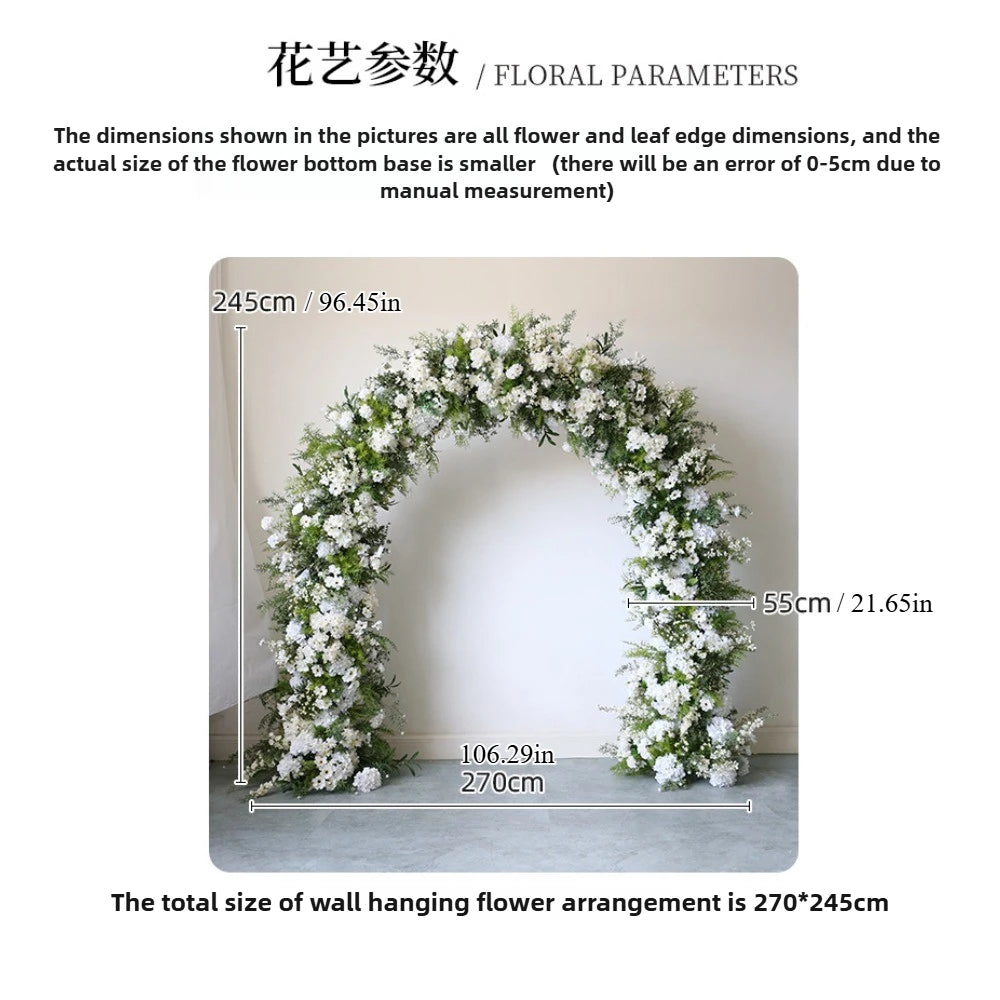 Wedding arch floral arrangement, welcome photography backdrop, flower stand, flower arrangement, venue artificial flowers