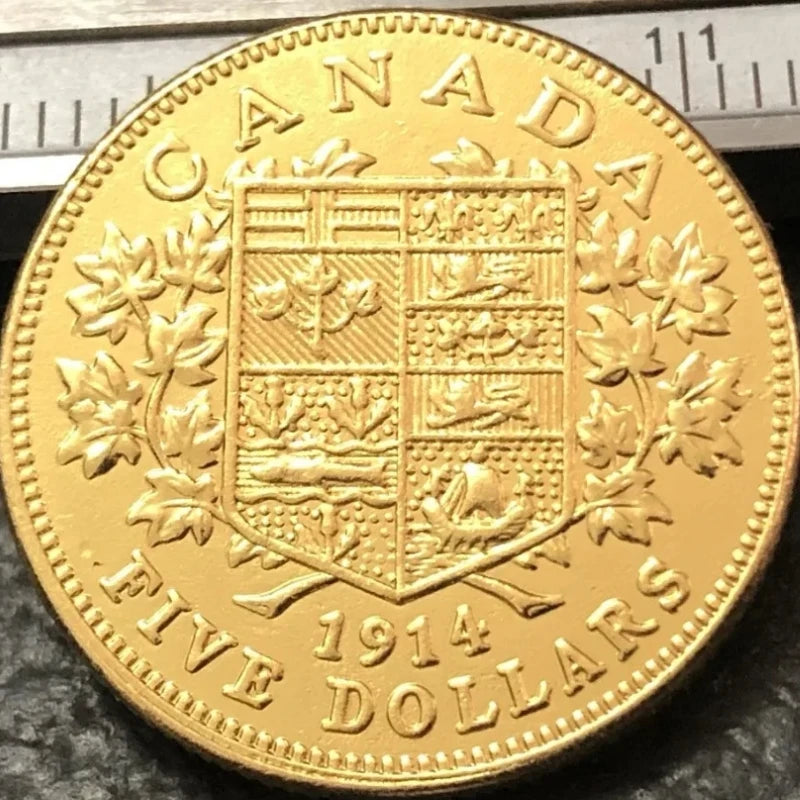 1914 Canada Five dollars Gold Copy Coin