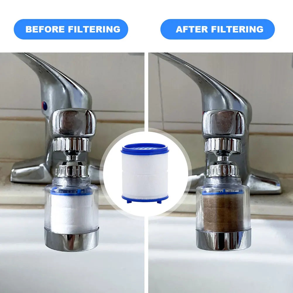 2-40PCS Faucet Water Filter 360 Degree Rotating Splash Filters Remove Chlorine Heavy Metals Filtered Showers Head Bath Purifier
