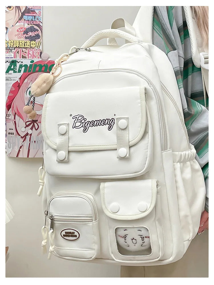 2025 cute student Backpack schoolbag For High School And Primary School Student Campus Versatile Backpack with doll