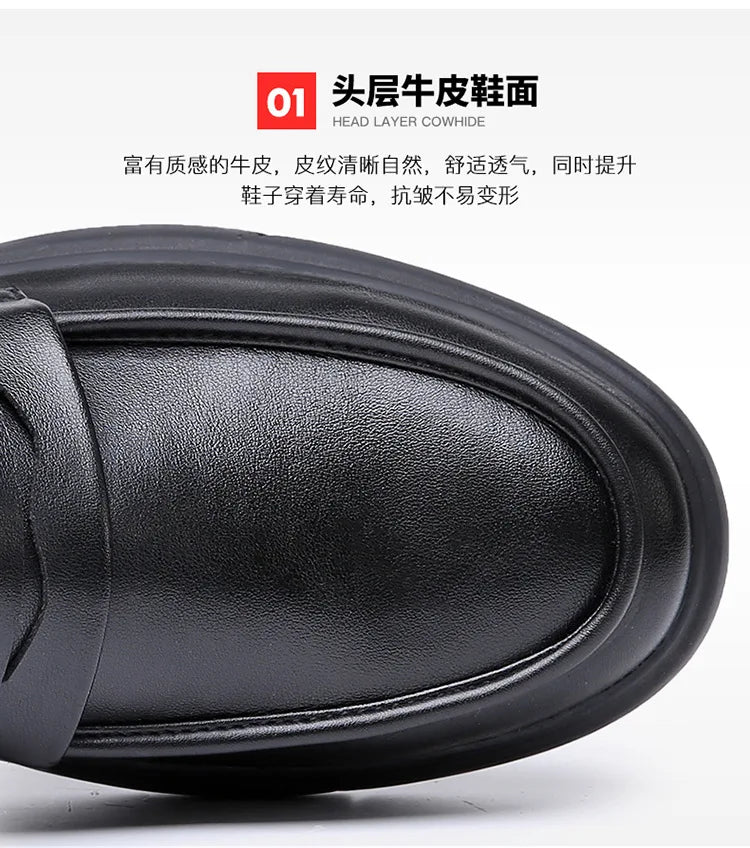 Genuine Leather Men's Business Leather Shoes Soft Soled Comfortable Men's Driving Shoes Loafers