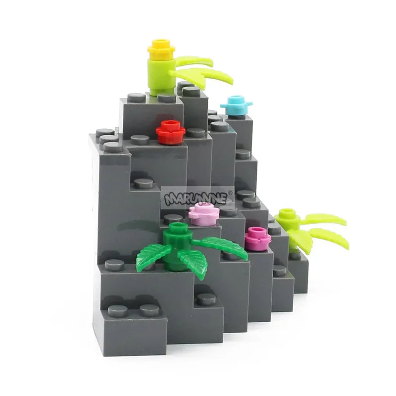 Marumine Rock Panel Rectangular 8x8x6 Medium Symmetric MOC Bricks 10PCS 23996 Mountain Building Blocks Bulk Parts Accessories