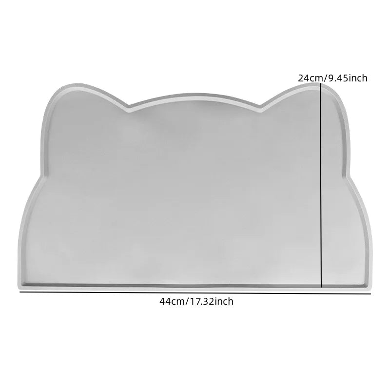 Pet Feeding Mat For Dogs Cats Solid Color Silicone Waterproof Non-slip Cat Food Mat Portable Dog Feeding Mat Placemat