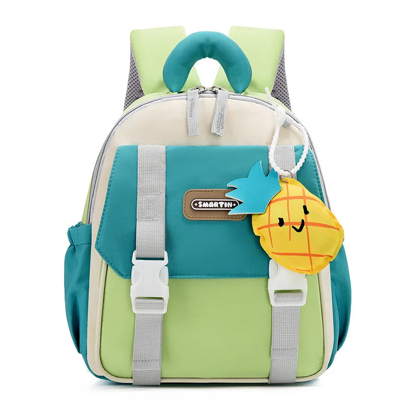 New Large-capacity Backpack Children Kindergarten Backpack Boys Girls Kids Load-reducing Color-blocking Double-shoulder Bag