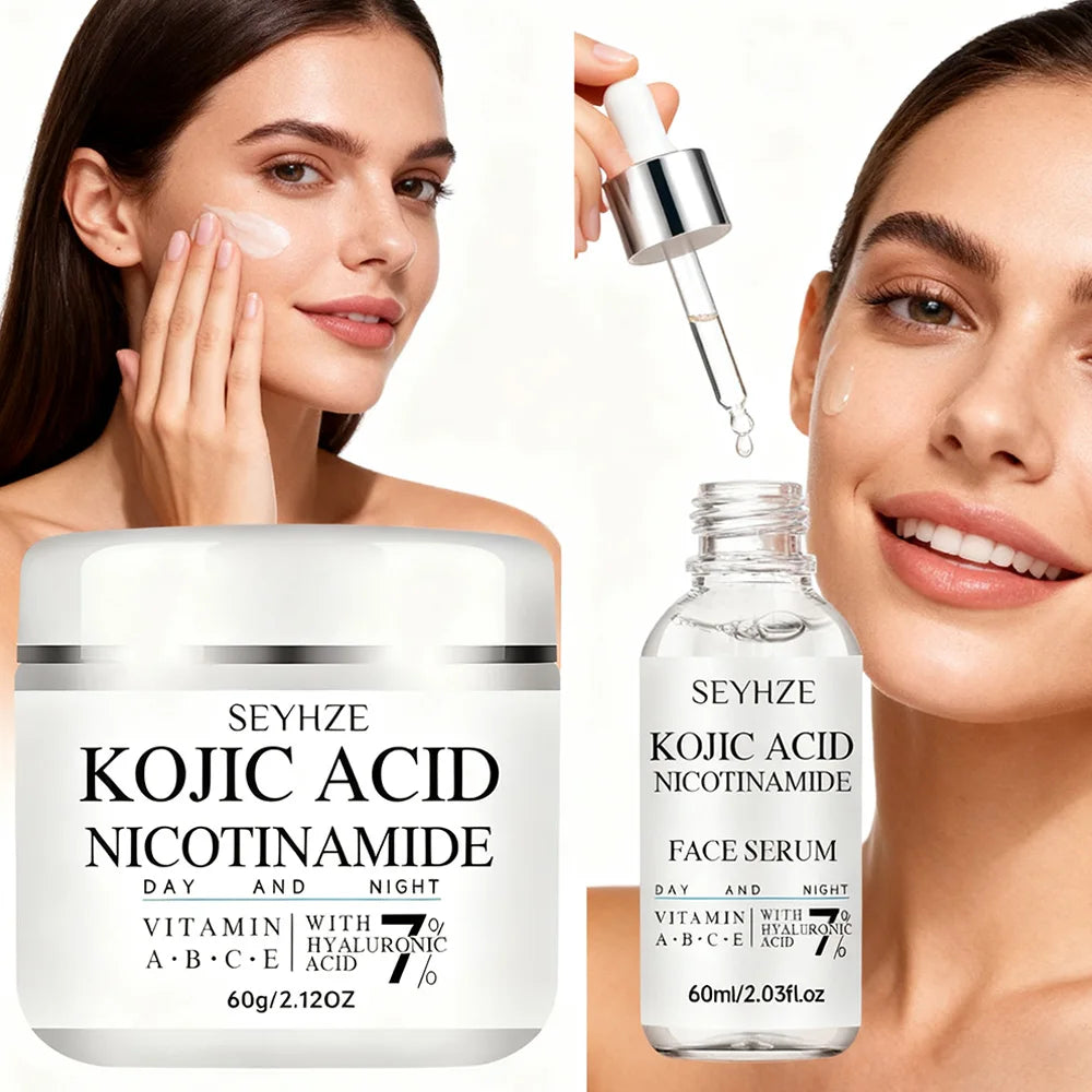 SEYHZE Curcumin Facial Skincare Set Moisturizing Day And Night Cream + Serum 2pcs Deep Moisture Locking with Collagen Ceramides