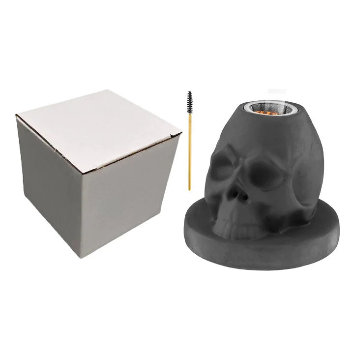 Ceramics Whiskey Smoker Kit Skull-Shaped Smoke Infuser Old Fashioned Cocktail Smoker Kit With Fruity Wood Chips Kitchen Bar Tool
