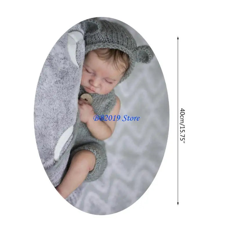 Q0KB 18-inch Reborns Baby Doll Newborn Boy Girl Realistic Sleeping Infant Soft Silicone Full Body Babies Toy Gift