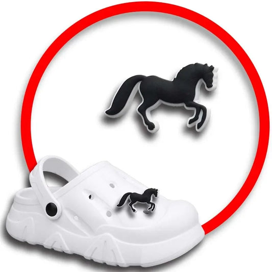 Horse Racing Shoe Charms for Crocs Sandals Women Clogs Pins Shoe Decorations Accessory Men Badges Girls Kids Shoes Accessories