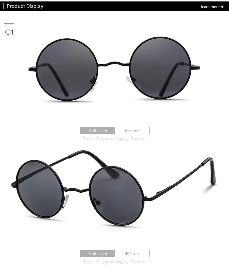 Trendy Round Polarized Sunglasses High Quality Brand Design Vintage Party Men Circle Small Frame Women Yellow Shades Sun Glasses