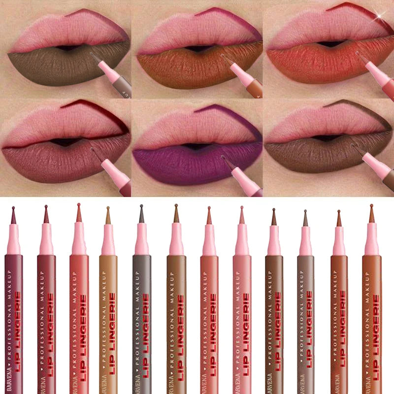 12 color matte lipliner lipstick lip pencil long-lasting waterproof, sweat proof, non dry cosmetics women's cosmetic pen