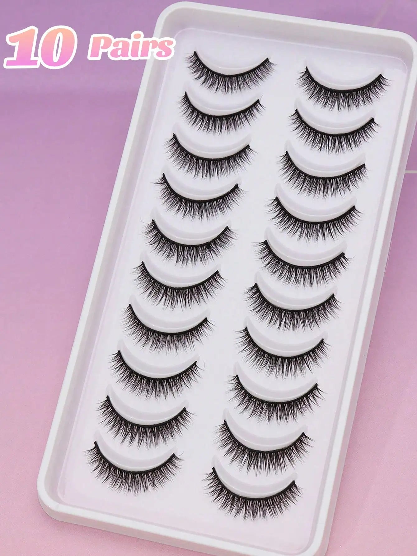 5/7/10 Pairs brown DIY Lashes Natural Clear Eyelash Volume Natural Eyelashes Soft Cross Cat Lashes Extended Outer Corner Eyelash