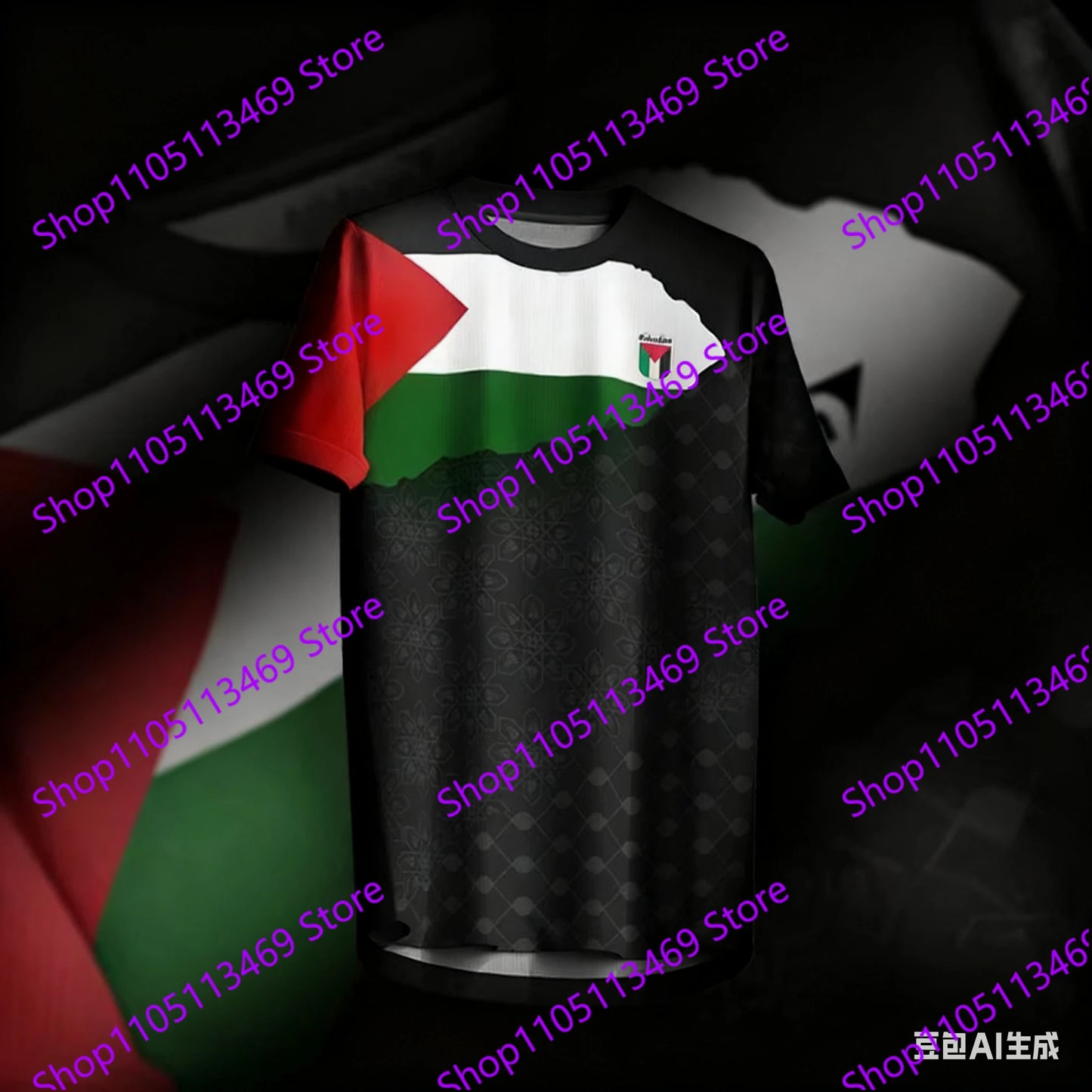 Palestine Football Jersey T Shirts Summer Sports Short Sleeve Flag 3d Print Tee Summer Men'S Kid'S Outdoor Fitness Training Top