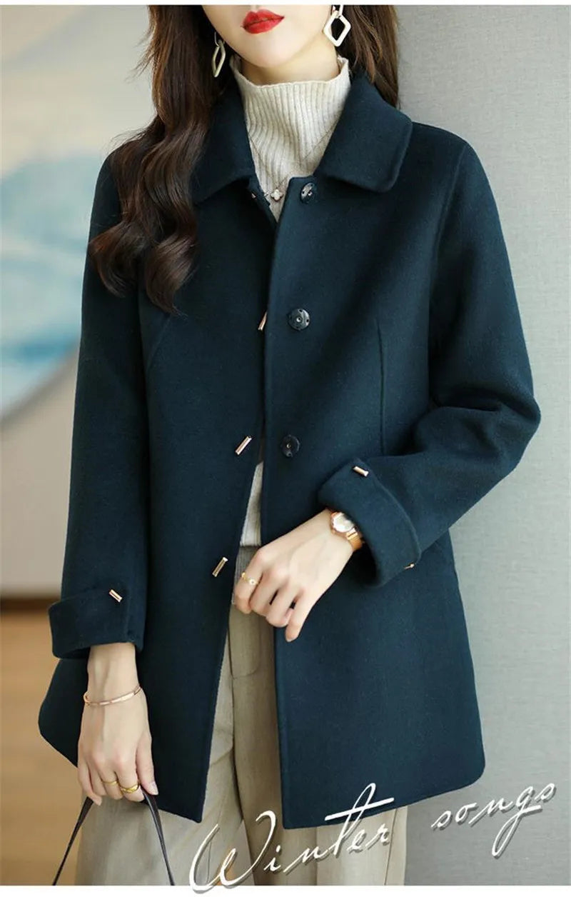 Woolen Coat New Women's Fashion Coat Autumn Winter 2025 Small Casual Woolen Jacket Slim Versatile Ladies High-grade Overcoat Top