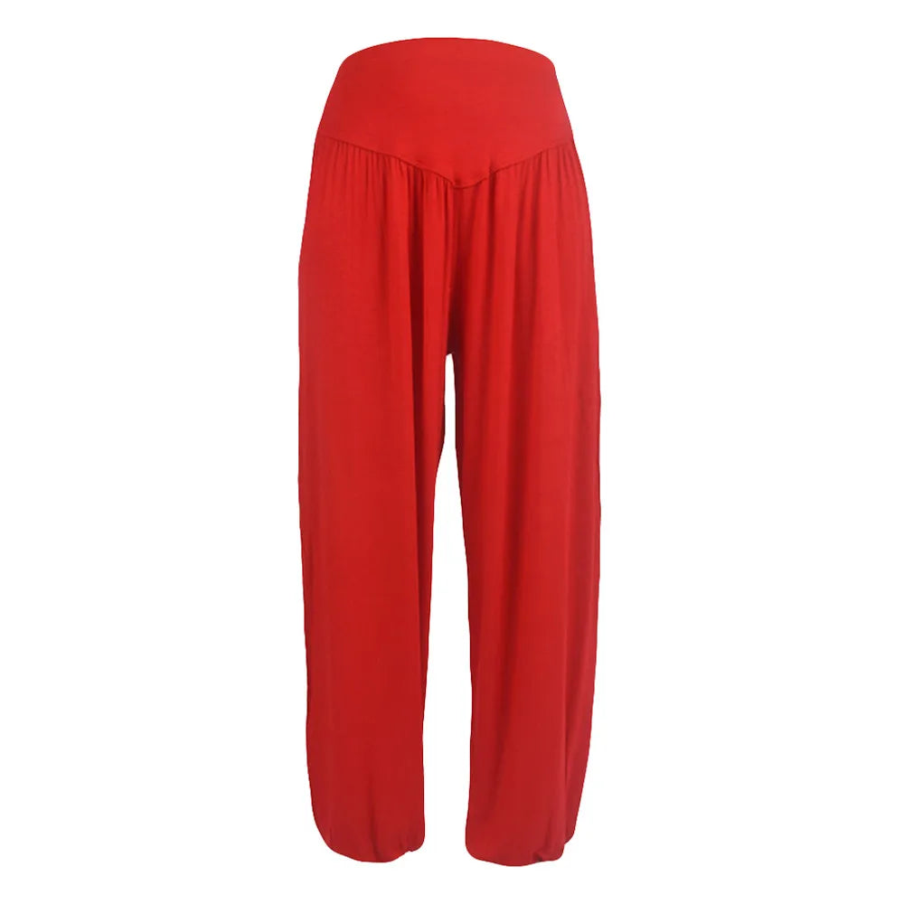Women Elastic Loose Dance Yoga Pants Gym Workout Trousers Commute Sweat Pants High Waisted Female Clothing Calça Feminina