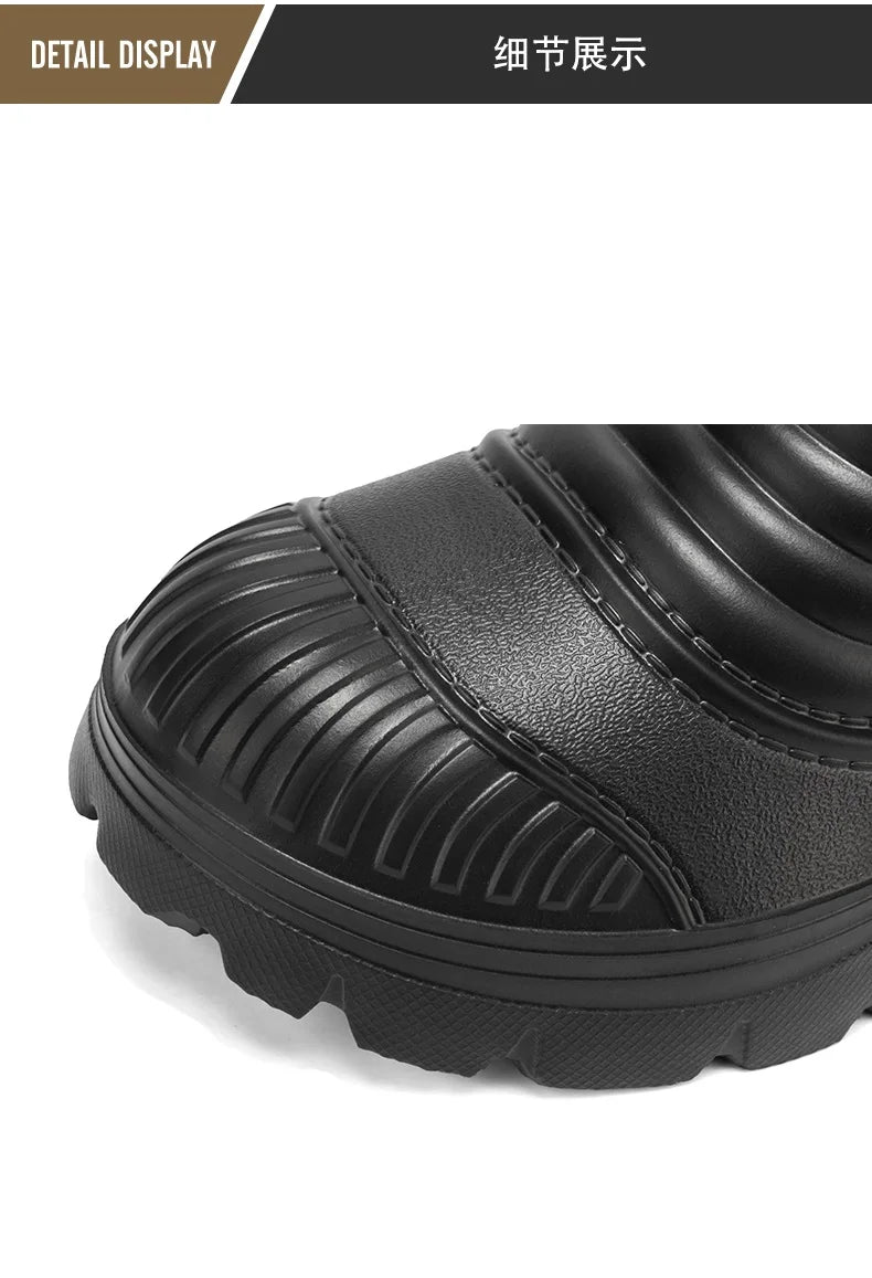 Men's New Snow Boots for Autumn and Winter, Fleece-Lined and Thickened, Cold-Proof, Outdoor Warm, Waterproof, Anti-Skiing, Hiking