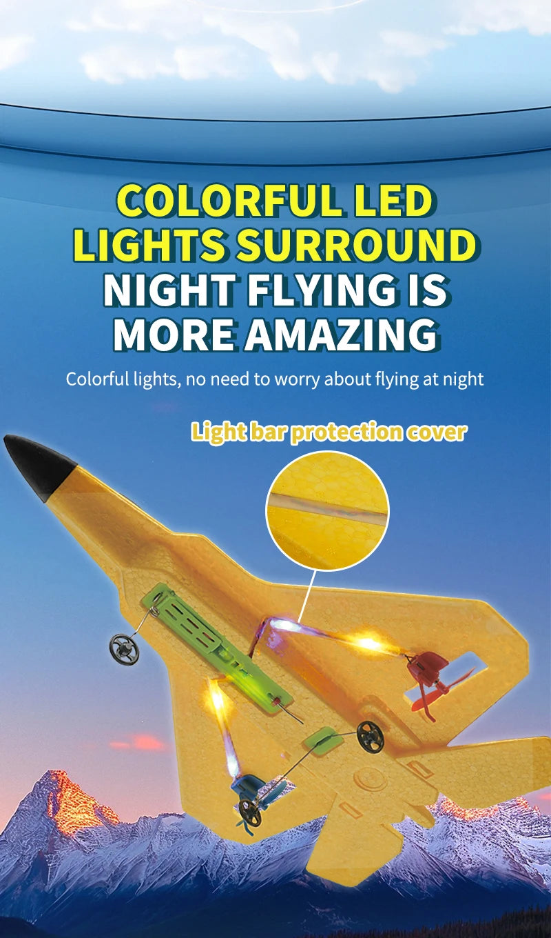 RC Plane KF803 2.4G With LED Lights RC Flying Model Glider RC Vertical Plane EPP Foam Toy Airplane Gifts For Kids