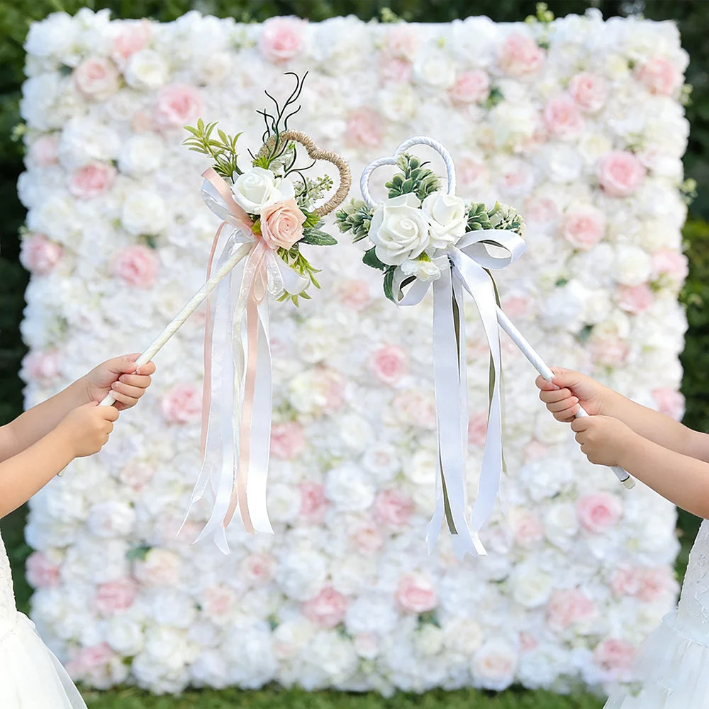 Wedding Love Fairy Wand, Flower Girl Wand Bridesmaids Holding Flower Wands Brides Holding Magic Wands Wedding Photography Props