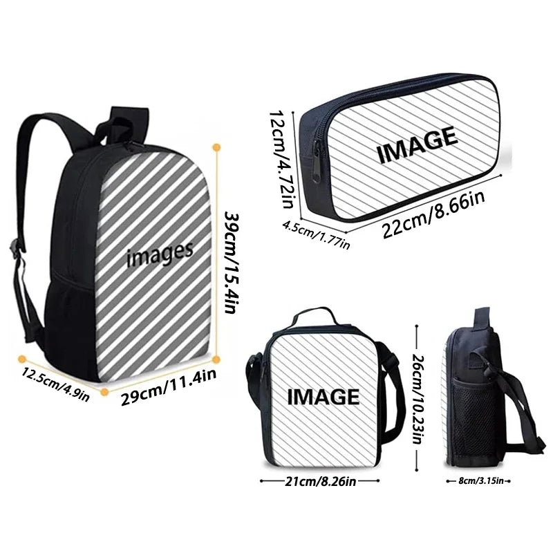 Science Fiction Movie Child School Backpack with Lunch Bags ,Pencil Bags ,School Bags for Boys Girls A-AvatarS Best Gift