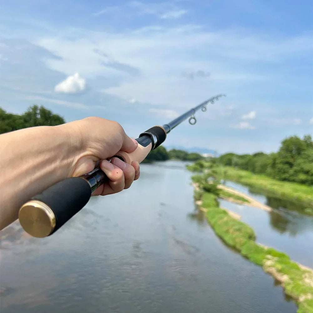 Fishing Lure Spinning Casting Rod Baitcasting Carbon Fiber Feeder 1.6M 1.8M 2.1M 2.4M Durable Cork Wooden Handle Travel Tackle