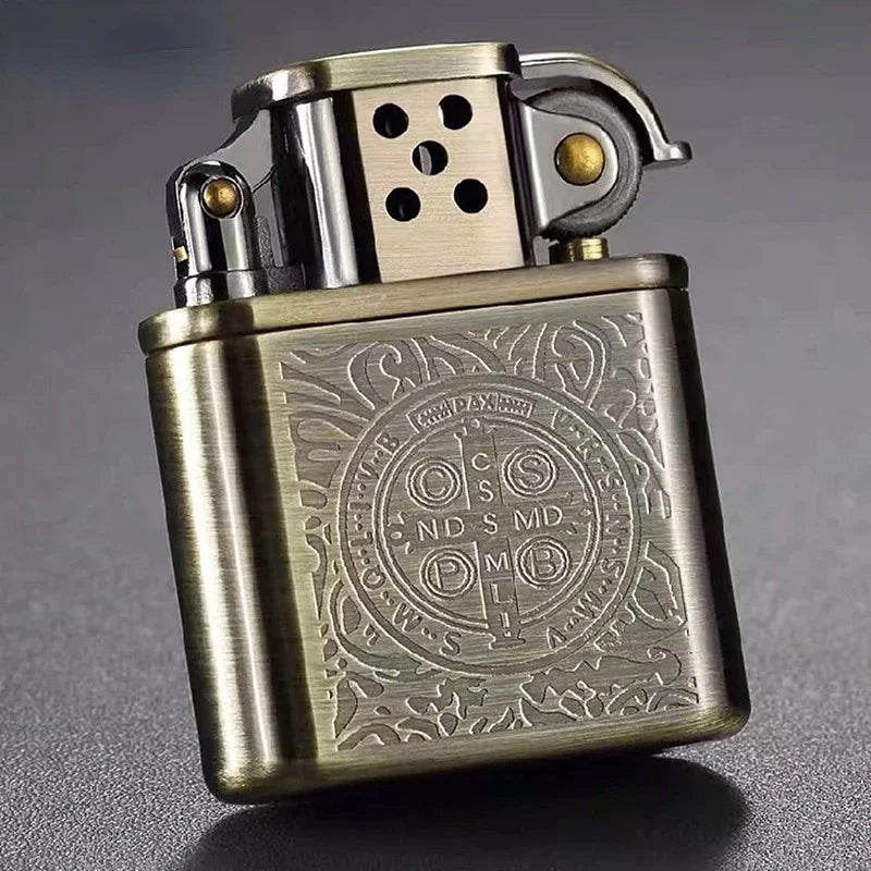 ZORRO Vintage Metal Constantine Kerosen Lighter Flint Copper Oil Cigarette Lighter Antique Series Lighter