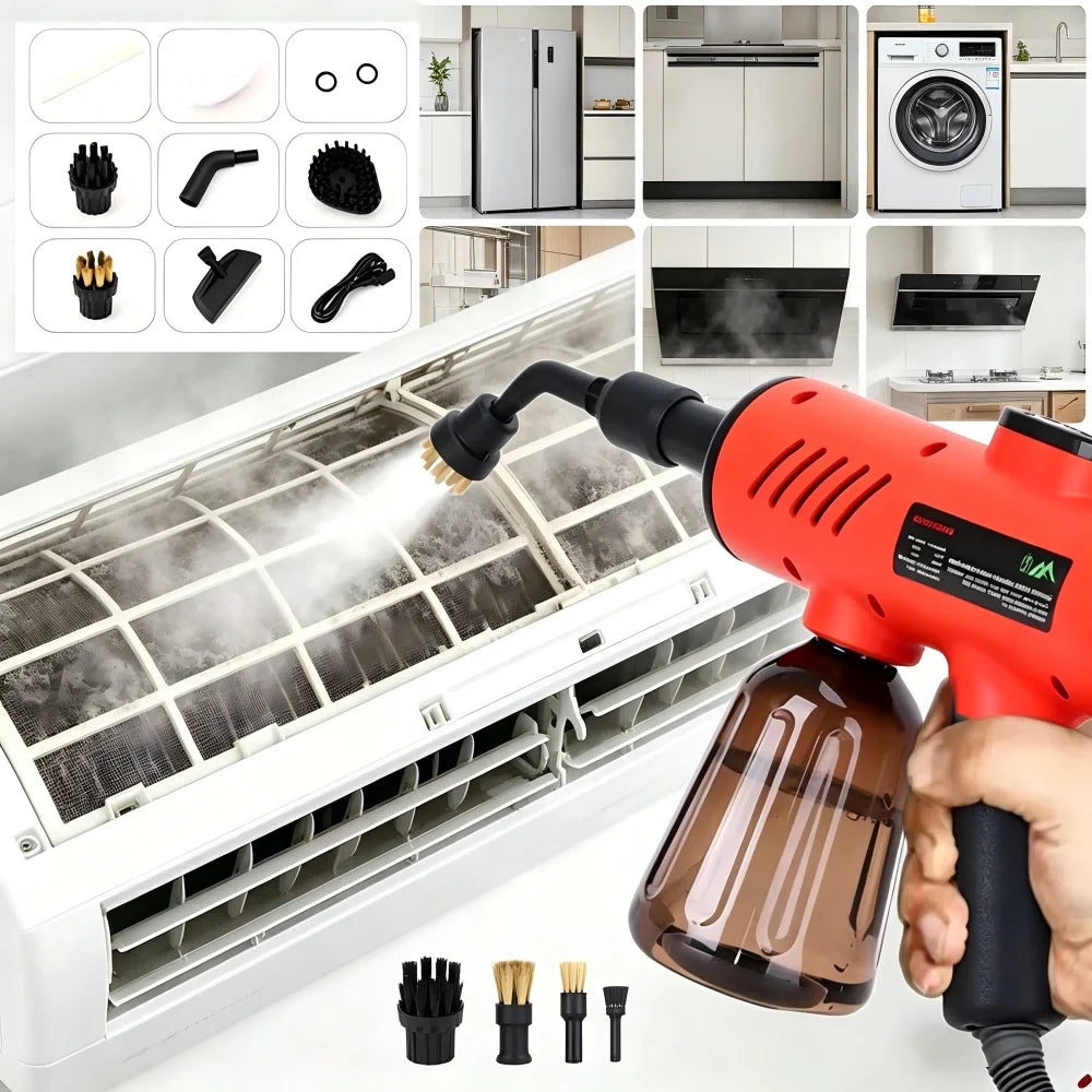 Handheld Steam Cleaner High-Pressure and High-Temperature Sterilization 1200W Household Air Conditioner Kitchen Hood Washer Gun