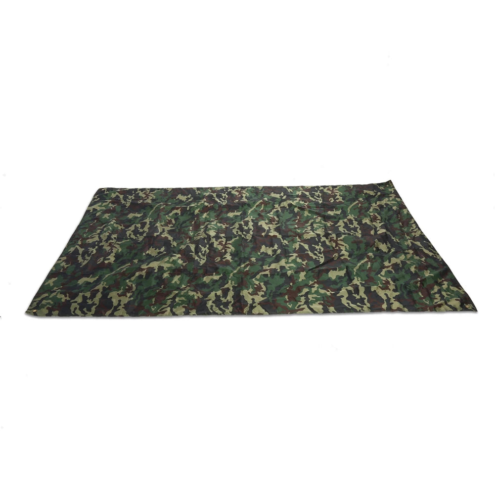 Camouflage Outdoor Tent Tarp Nylon Fabric Portable Lightweight Rainproof Mat RainTent Tarp Shelter for Camping