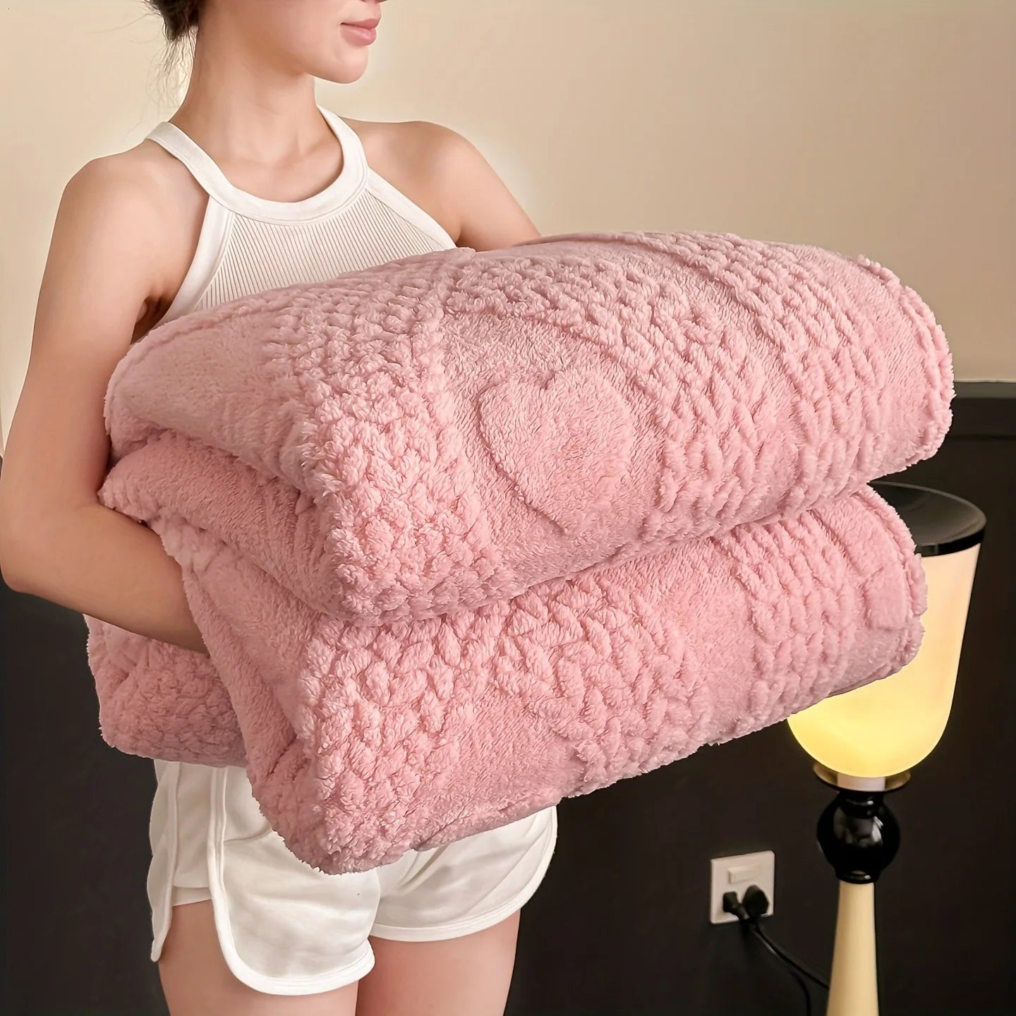 Soft Smooth Bowknot Style Blanket for Beds Sofas Office Naps Warm Experience Home Decorative Throw Blanket