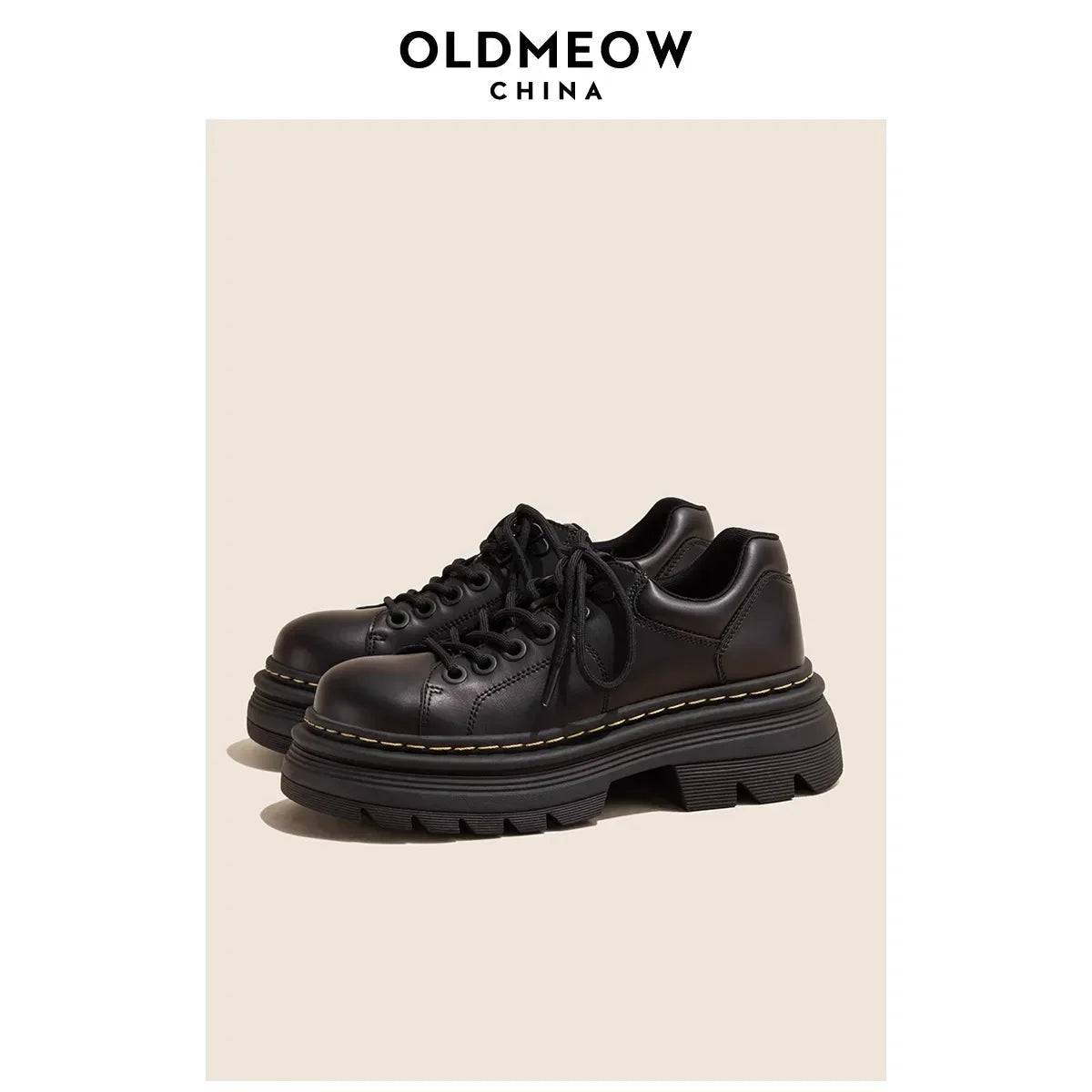 Womens Derby Shoes Autumn British Style Female Footwear Loafers With Fur Round Toe Clogs Platform Casual Sneaker Leather
