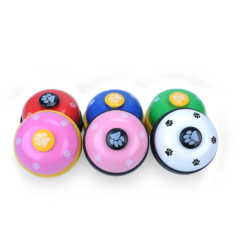 Pet Toy Training Called Dinner Small Bell Footprint Ring Dog Toys for Teddy Puppy Pet
